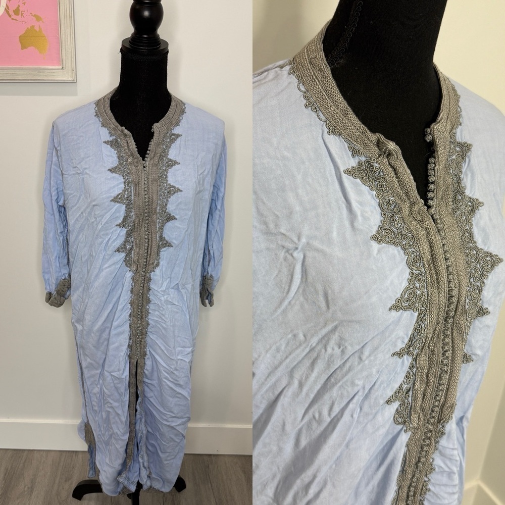 MC Maison du Caftan Embroidered Women’s Blue Caftan (L)